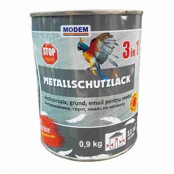 Грунт-эмаль по ржавчине MODEM Metallschutzlack шоколадная 3в1 глянцевая 0,9 кг