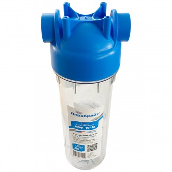Carcasa filtrului Aquabright ABF-10-12 pentru apă rece 1/2 filet intern x 1/2 filet intern transparent