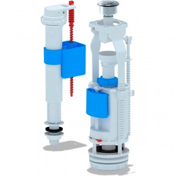Mecanism de umplere rezervor WC ANI Plast WC9510C cu alimentare inferioară și buton cromat