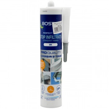 Ermetic hibrid Bostik Perfect Seal Stop Infiltratii 290 ml, gri, pentru acoperișuri și terase