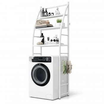 Полка стеллаж над стиральной машиной, 3 полки, белая, металлическая, 64,5х25х176 см RKJ106/TW202