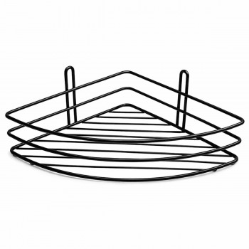 Raft colțar pentru baie HYDRO-S 200x200x85 mm, din oțel inoxidabil, negru (Art. 0430362)