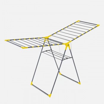 Uscător de rufe pliabil pentru podea Perilla Mega Plast 17,5 m, sarcină maximă 12 kg, din oțel și plastic (Art. 57022)