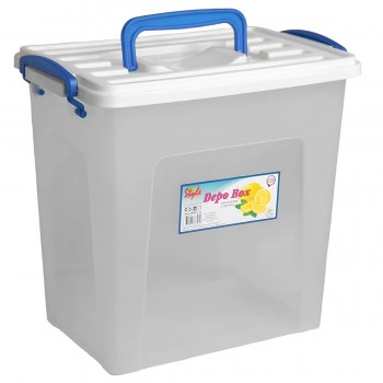 Container pentru depozitare Dunya DEPO 6,5 L, cu capac și mâner, transparent, din plastic, 252x168x235 mm (Art. 30177)