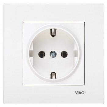 Розетка с заземлением Viko белая Karre 90960008