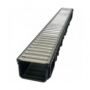 Rigolă pentru drenaj Stamplast ECO COMPACT 1000x110x72 mm din polipropilenă cu grilă din oțel zincat 0111907