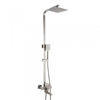 Sistem de duș cu baterie MAT|ECO Inox Cubo 1500 mm, duș superior, duș de mână, pipă pivotantă, nichel