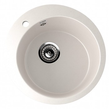 Chiuvetă pentru bucătărie Ulgran U-405 încastrată 495x190 mm, din marmură artificială, albă (U-405-331)