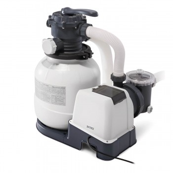 Pompă de filtrare cu nisip pentru piscină Intex Krystal Clear SX2100 Plus 26656, 7900 l/h, 250 W, cu Wi-Fi și temporizator