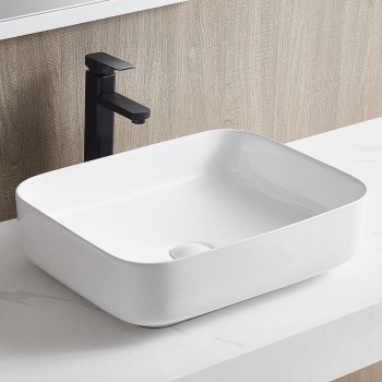 Lavoar aplicat pentru baie Nomi Memoria 500x390x140 mm, dreptunghiular, alb