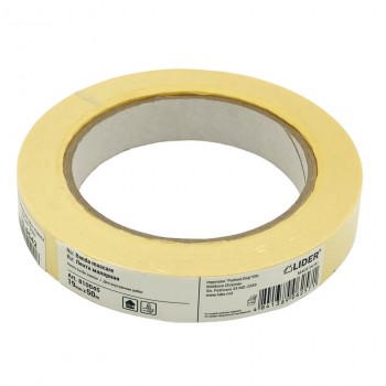 Bandă de mascare Lider 19 mm x 50 m galbenă (Art. 810045)