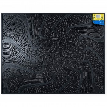 Коврик придверный резиновый грязезащитный YP Group 43,4х57 см, чёрный K-307