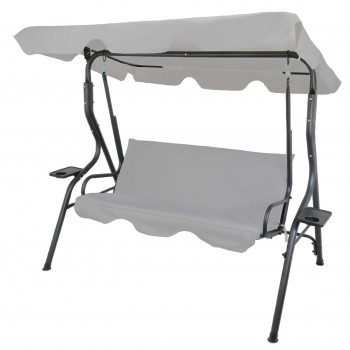 Садовые качели GardenLine KRE5422 Grey, 3-местные, 170х110х153 см, до 220 кг, с регулируемым тентом