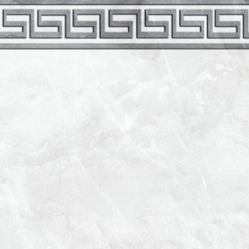Faianță pentru perete din ceramică Seramiksan Zeus Bordur Silver Motif argintie 300x600 mm