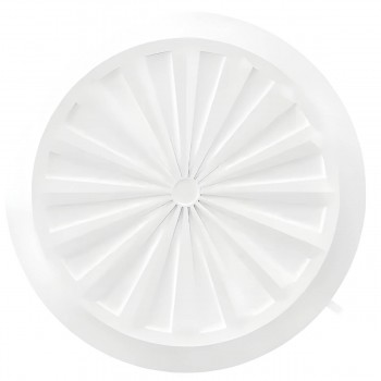 Grilă de ventilație rotundă reglabilă Mistral d.180 mm cu flanșă d.90-160 mm albă 10RKU