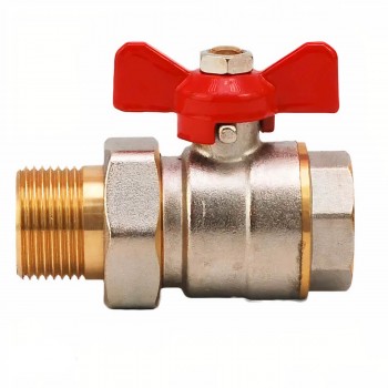 Robinet cu sferă din alamă Hydro-S 3/4 filet intern x 3/4 filet extern fluture cu racord olandez drept 0470086