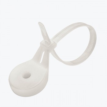 Colier pentru cablu cu bază de montaj pentru șurub M6 PANLIGHT PL-TBS6/180WH, 6x180 mm, alb, din nailon, 50 buc.