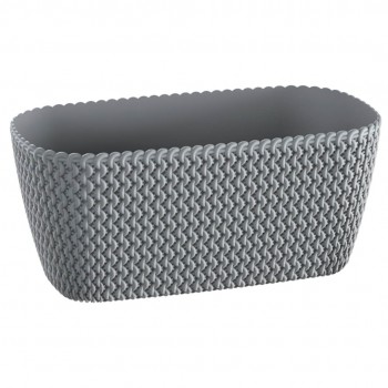 Горшок для цветов Prosperplast Splofy Case 4 л, 29,7х14,5х13,3 см, овальный, серый DSPC300-405U