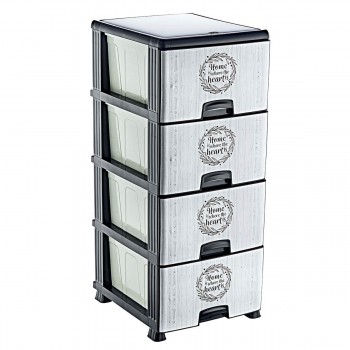Комод для хранения вещей Ozer Plastik Go Go Commode пластиковый, 4 ящика, 430х375х895 мм K012
