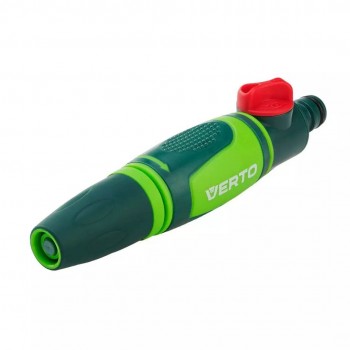 Stropitor drept VERTO 15G701, 1/2-3/4″, jet reglabil, oprire debit, mâner bicomponent