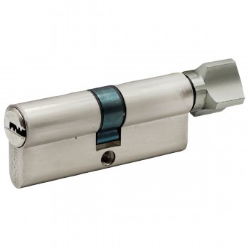 Цилиндр HIDOOR 70 мм (35х35) ключ/вертушка, 3 ключа, сатин-никель