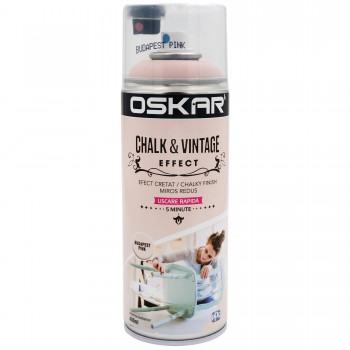 Краска с эффектом chalky finish для внутренних и наружных работ OSKAR CHALK & VINTAGE EFFECT Budapest Pink, матовый 400 мл