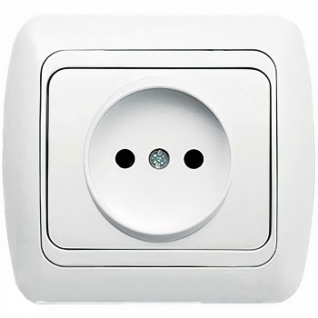 Priză cu instalare ascunsă Elbi Tuna fără împământare albă 502-010200-215