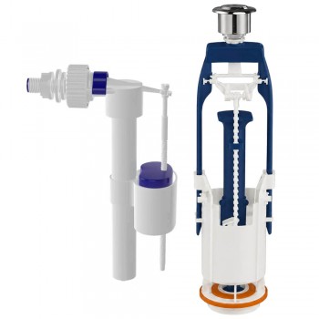 Арматура для бачка унитаза Nova 1/2", боковая подводка, сливной механизм для WC (Арт. 4116)