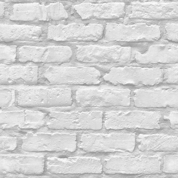 Tapet duplex pe bază de hârtie Cărămidă 2, alb, cusătură gri 0,53 x 10,05 m (Art. 300)