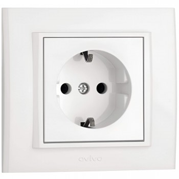 Розетка с заземлением OVIVO MINA, белый, 401-XX0300-217