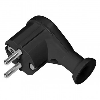 Fișă electrică ORNO OR-AE-13261/B unghiulară, demontabilă, cu împământare, 16 A, 230 V, IP20, neagră