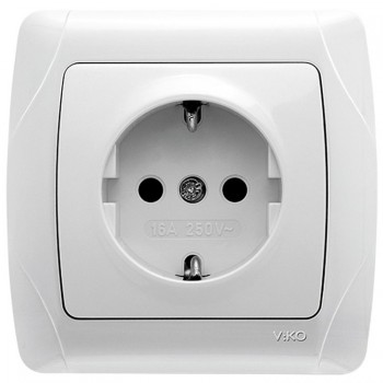 Priză încastrată Viko Carmen 16A, IP20, albă, cu împământare 90566008