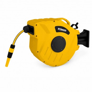 Автоматическая настенная катушка с поливочным шлангом RTRMAX RHG2001, 20 м, 1/2", поворот 180 градусов