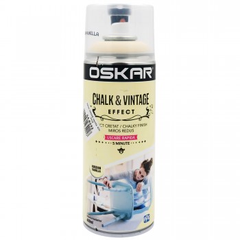 Vopsea cu efect chalky finish interior și exterior OSKAR CHALK & VINTAGE EFFECT Russian Vanilla, mat 400 ml