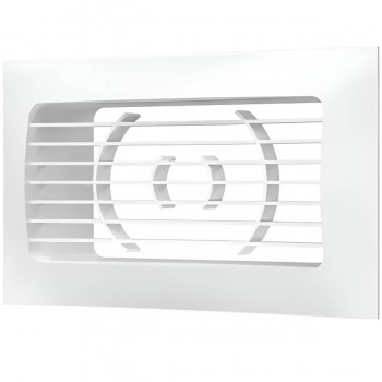 Grilă de ventilație pentru evacuare Mistral 150 x 90 x 35 mm, din plastic, cu flanșă, albă 612РСФ
