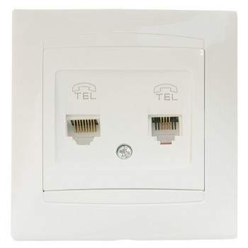Priză pentru telefon Elmos 9206-64 10 A albă