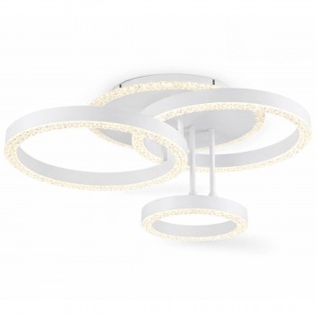 Люстра светодиодная потолочная кольца 2+1, белая 6115Y-2+1 WH