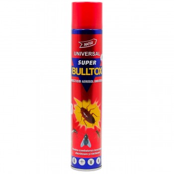 Spray aerosol insecticid universal BULLTOX SUPER 400 ml, împotriva insectelor zburătoare și târâtoare