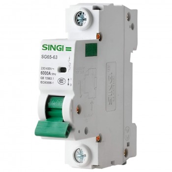 Автоматический выключатель SINGI SG65-63 (1P; 25А; C; 6 кА) 01SG65C25