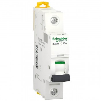Автоматический выключатель Schneider Electric Acti9 iK60N 1P, 20 A, C, 6 kA, DIN-рейка, 230 В A9K24120