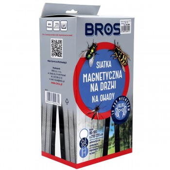 Plasă antiinsecte pentru ușă cu magneți BROS 100 x 220 cm, împotriva țânțarilor, albă KJ5427