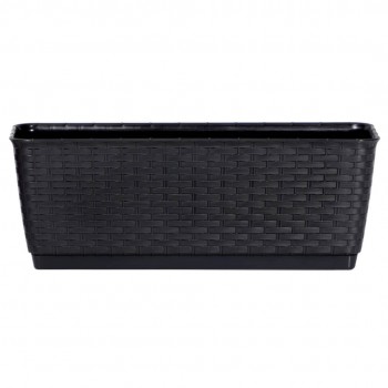 Горшок для цветов Prosperplast Ratolla PW DRL400PW-S433, прямоугольный, 38,6x15,4x14,2 см, объем 6 л, антрацит