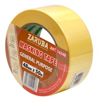 Лента малярная Zaruba универсальная 48 мм х 50 м, желтая (Арт. 14548)