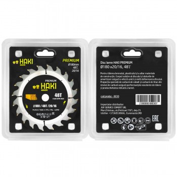 Disc pentru ferestrău pentru lemn Haki Premium 185 x 20/16 mm 48 dinți