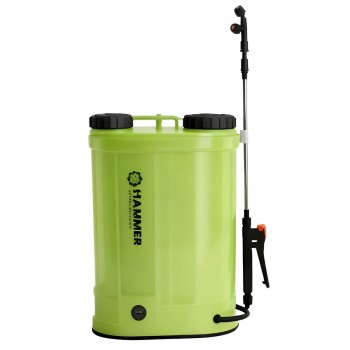 Опрыскиватель аккумуляторный садовый HAMMER 16 л, 12 В, 8 Ач, ранцевый (арт. 40164)
