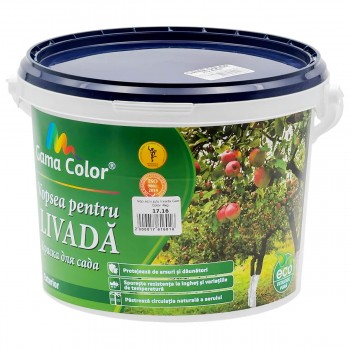 Vopsea de protecție pentru pomi Gama Color Livadă 4 kg, albă, contra dăunătorilor și arsurilor solare