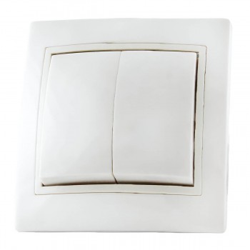 Выключатель двухклавишный 1000kW LUNA 2P 10 A белый KW-0206-0402