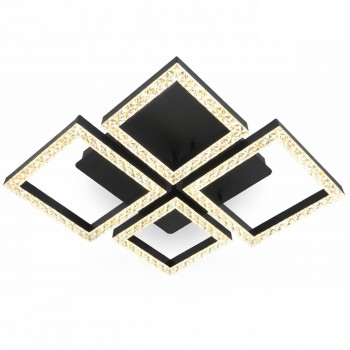 Люстра светодиодная потолочная, черная, 220-230 В, IP20, 4 квадрата 6115F-2 BK