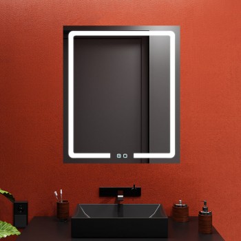 Зеркало для ванной с LED-подсветкой Bayro Prisma 600х800 мм, сенсорное, с подогревом