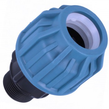 Mufă pentru țevi din polietilenă de compresie adaptor Elysee 25 x 3/4 filet extern